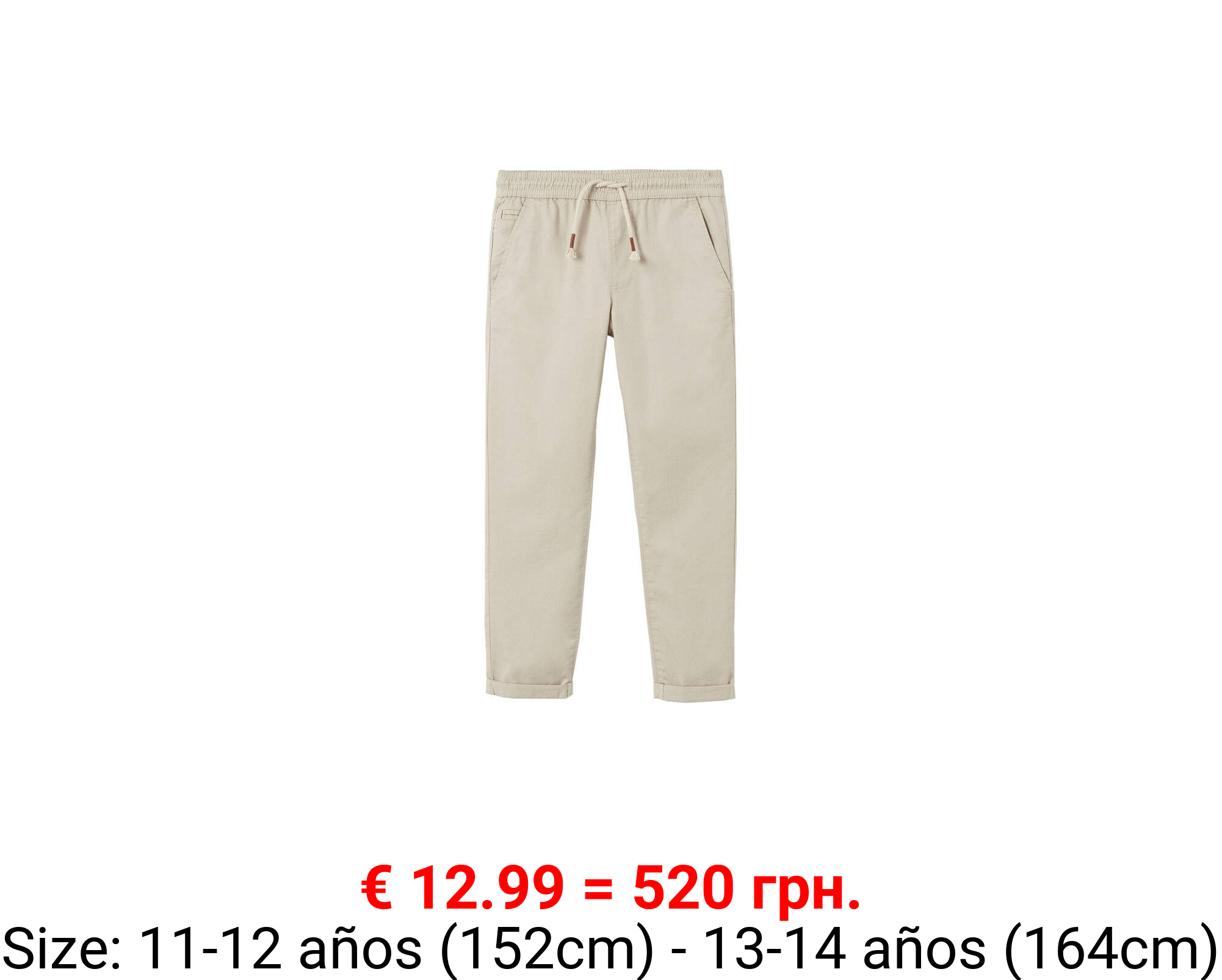 Pantalón recto cintura elástica