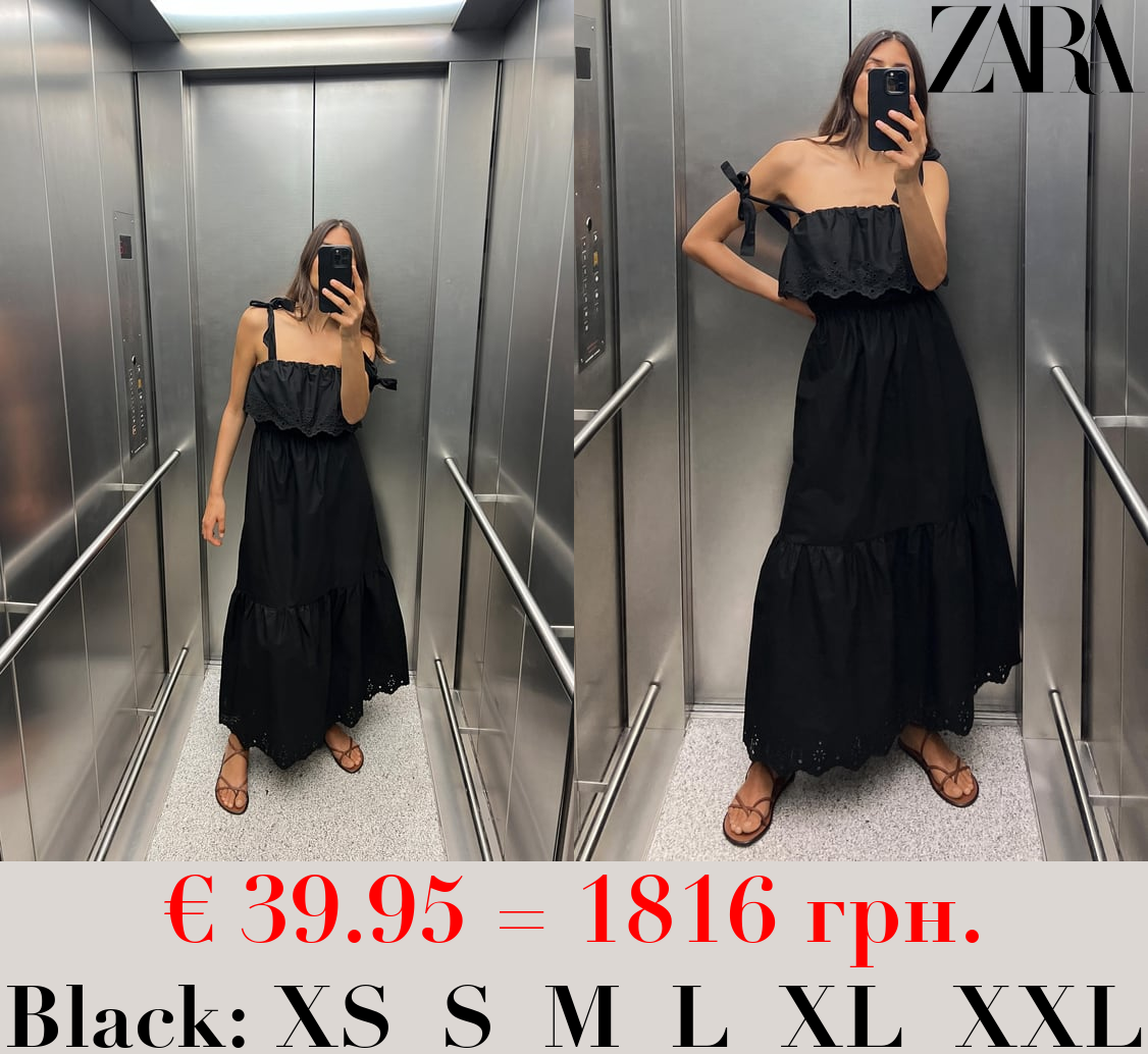 CUTWORK EMBROIDERY MIDI DRESS