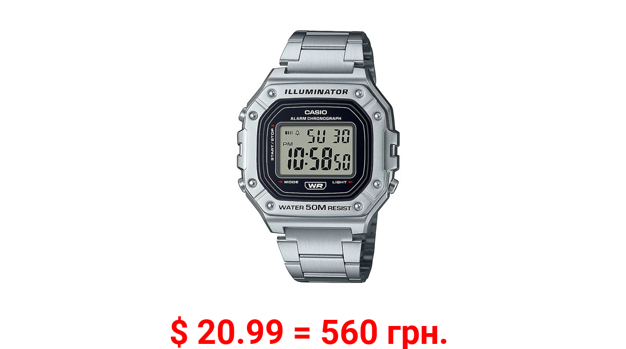 Classic Casio Male Adult Classic Digital Quartz Resin/Stainless Steel Wristwatch W218HD-1AV
