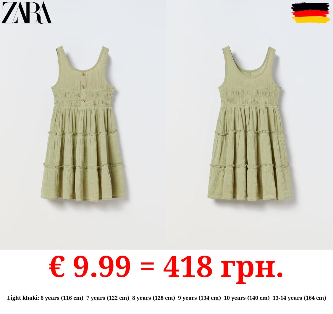 LINEN BLEND TIERED DRESS