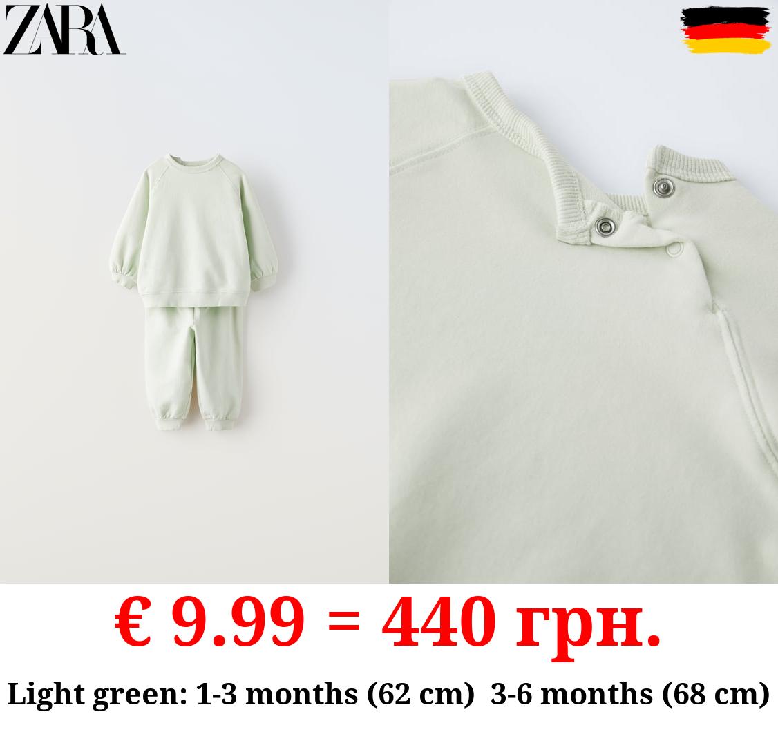 PLAIN PLUSH SWEATSHIRT AND TROUSERS CO-ORD