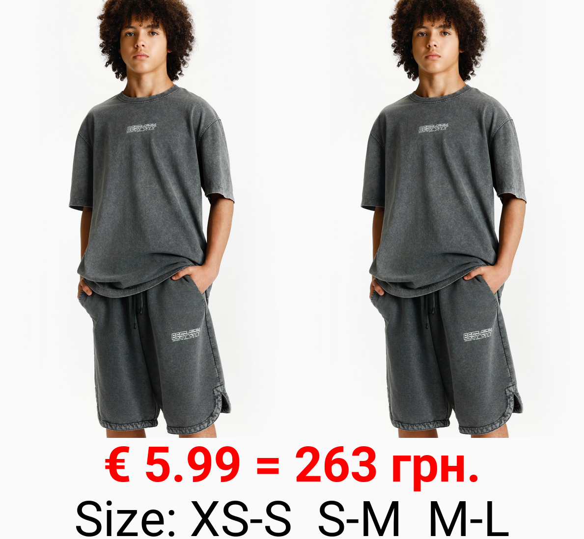 Faded effect printed T-shirt