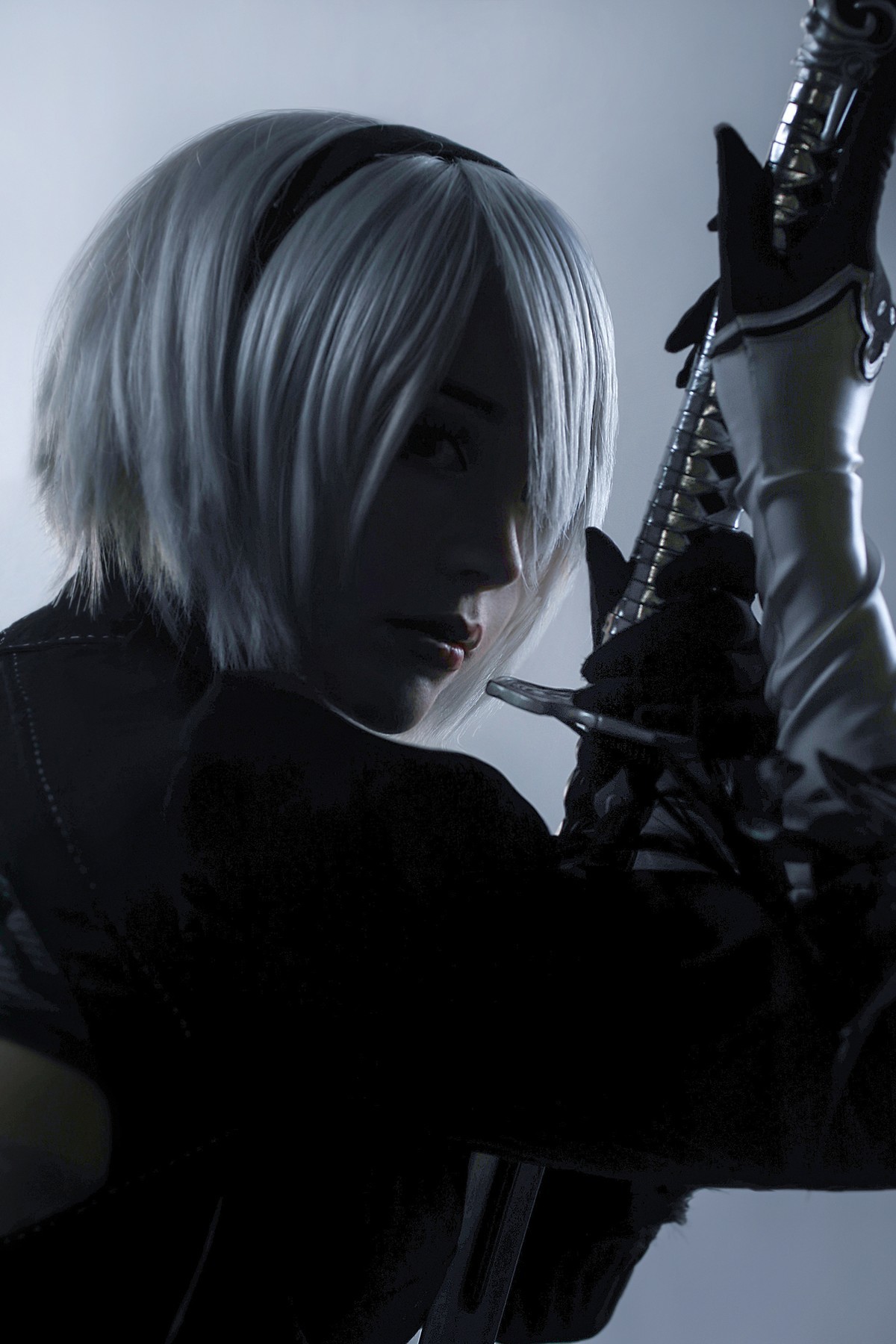 Cosplay Sayathefox 2B Black + White 26