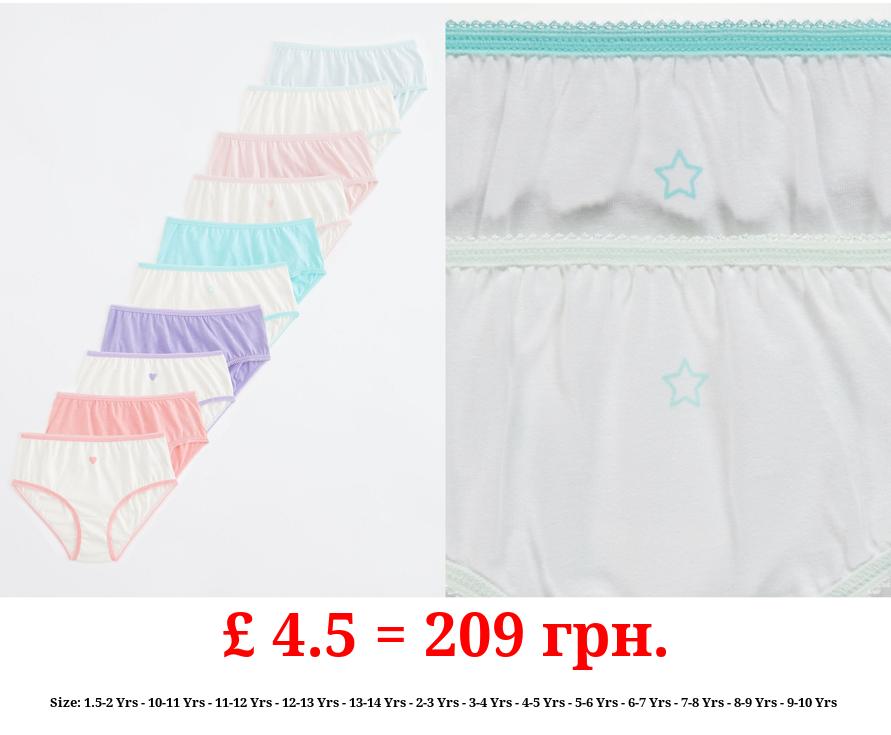 Coloured Edge Full Briefs 10 Pack