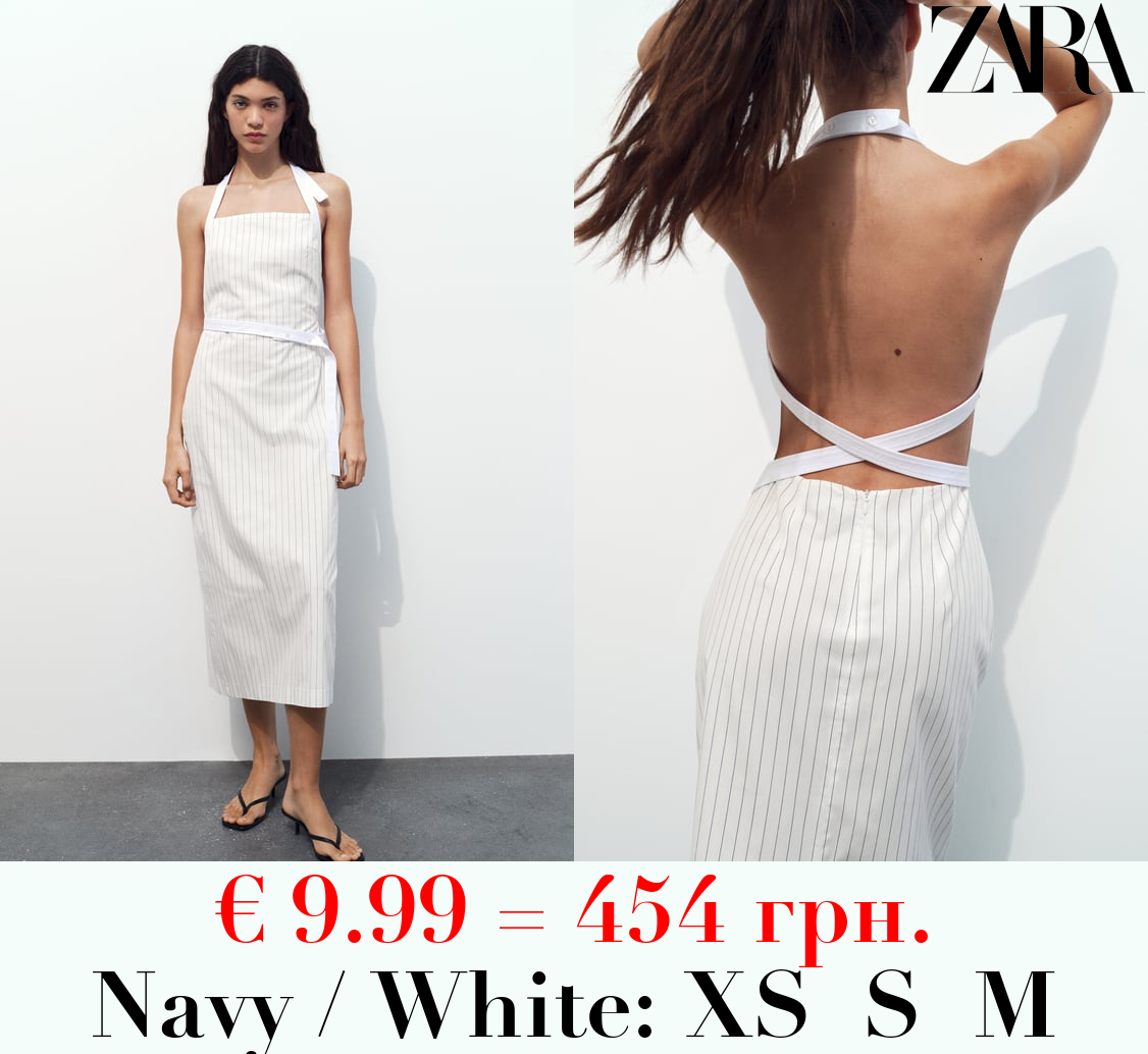 HALTER GABARDINE MIDI DRESS