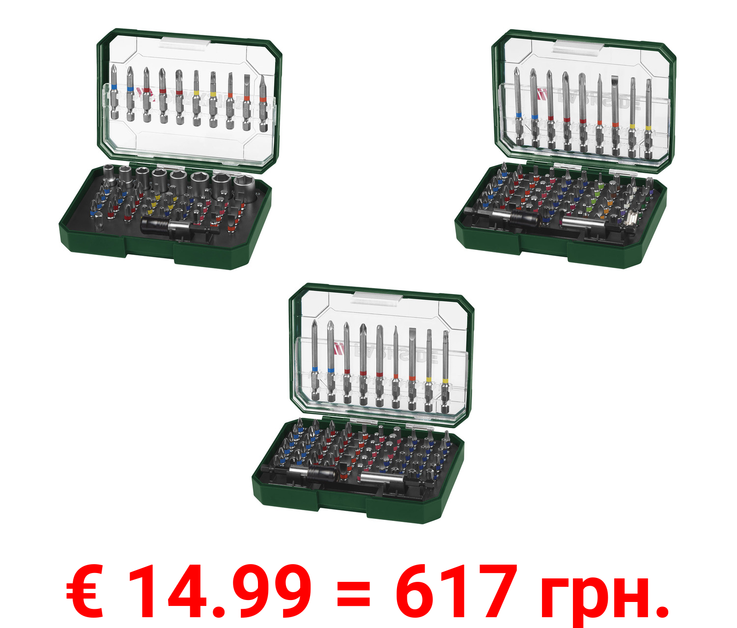 PARKSIDE® Bit- / Bit- und Steckschlüssel-Set »PBS3 A2«, farbcodiert
