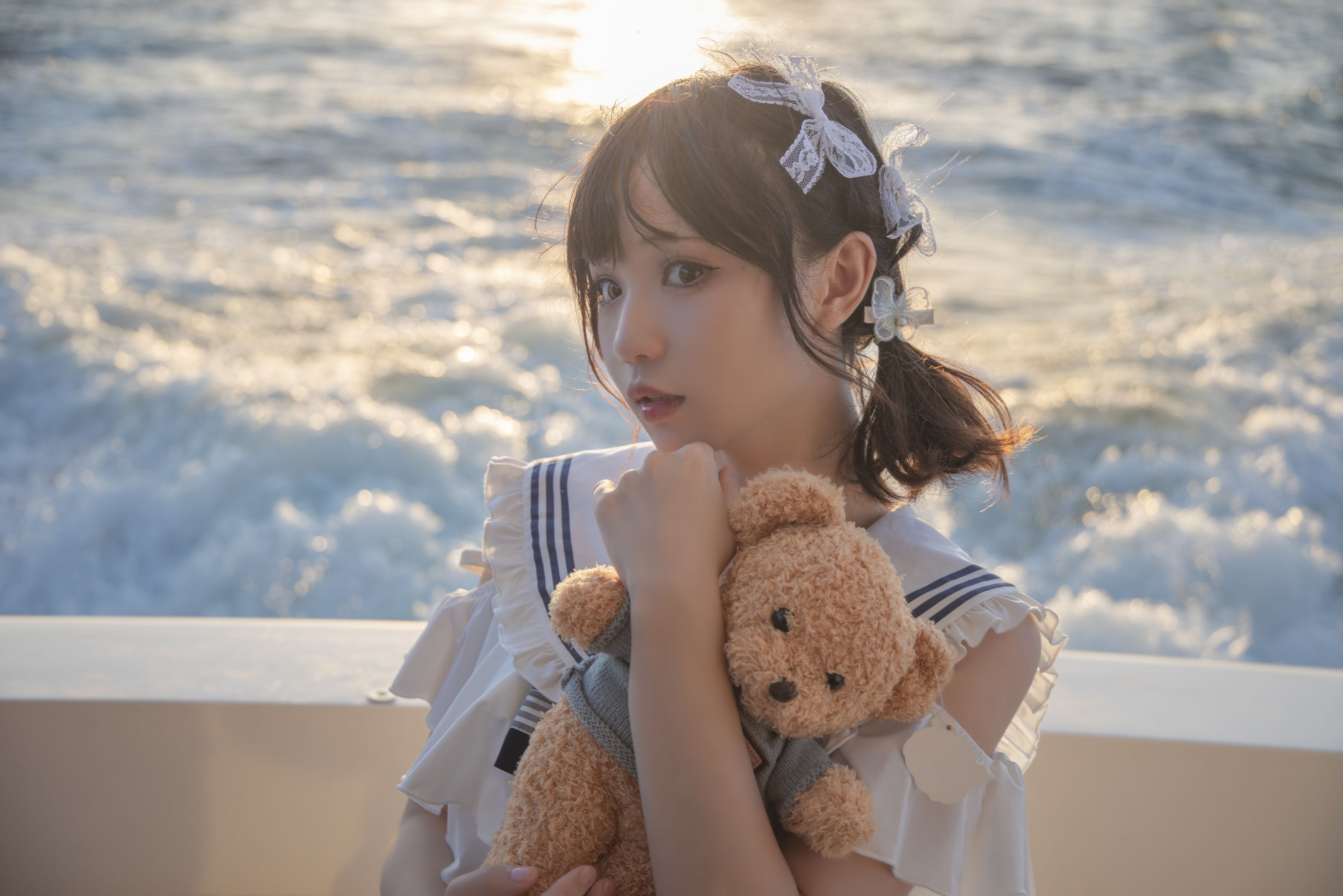 花柒Hana - 三亚熊之海军风泳装 [12P-153MB] 2