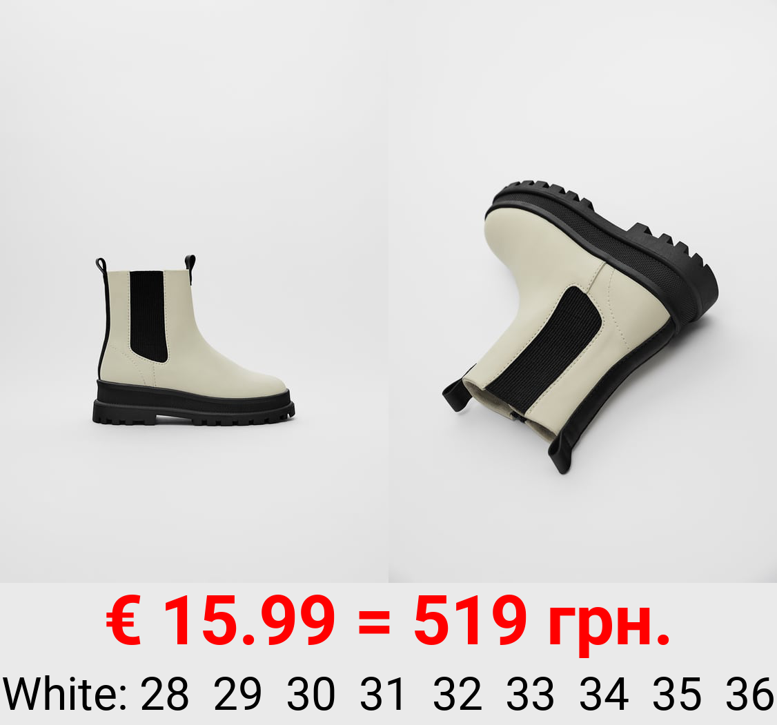 ANKLE BOOTS WITH CONTRAST ELASTIC GORES