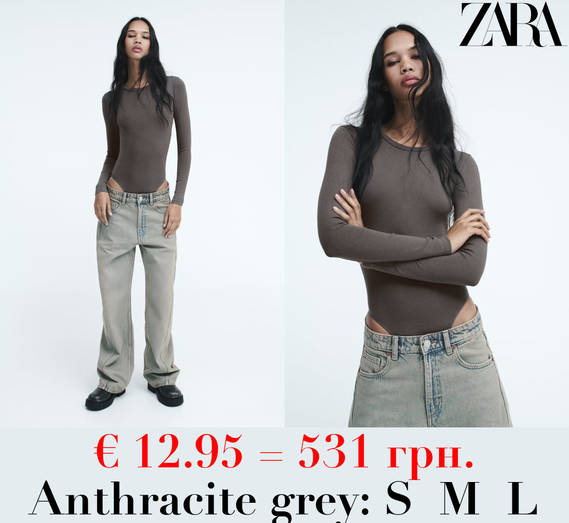 MODAL BODYSUIT WITH LONG SLEEVES