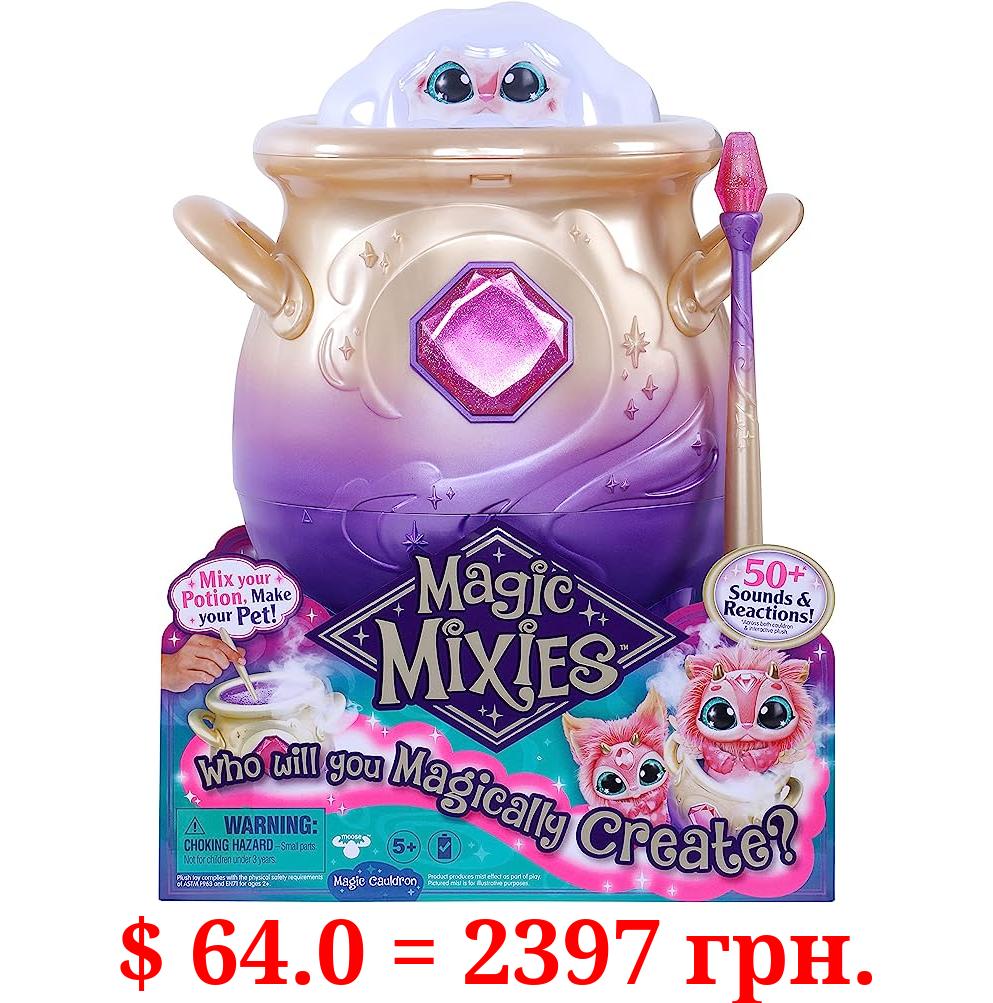 Magic Mixies Magical Misting Cauldron with Interactive 8 inch Pink Plush Toy and 50+ Sounds and Reactions