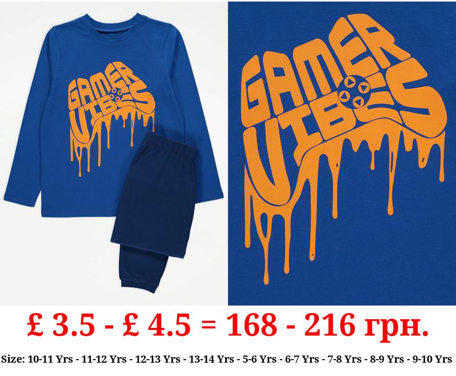 Blue Gamer Vibes Long Sleeve Pyjamas