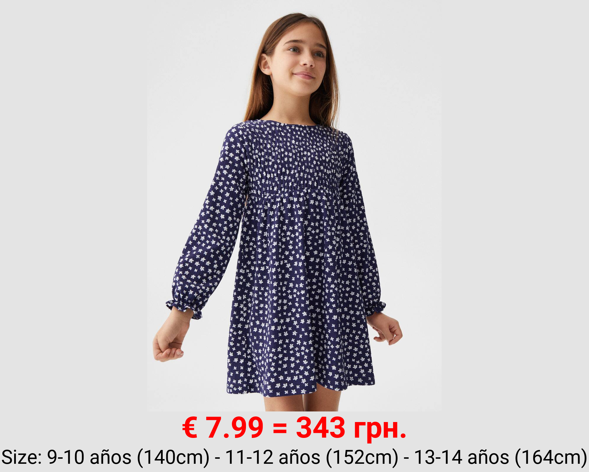 Vestido estampado volante