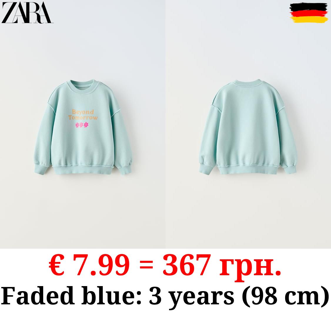 GARMENT DYE SLOGAN SWEATSHIRT
