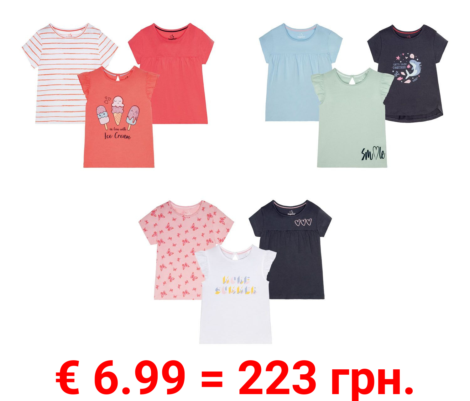 LUPILU® 3 Kleinkinder Mädchen T-Shirts