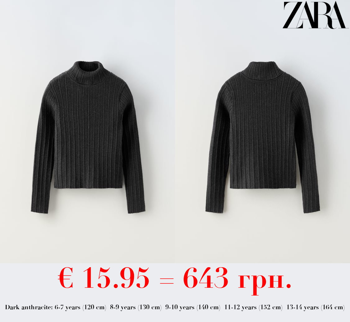 RIBBED TURTLENECK SWEATER