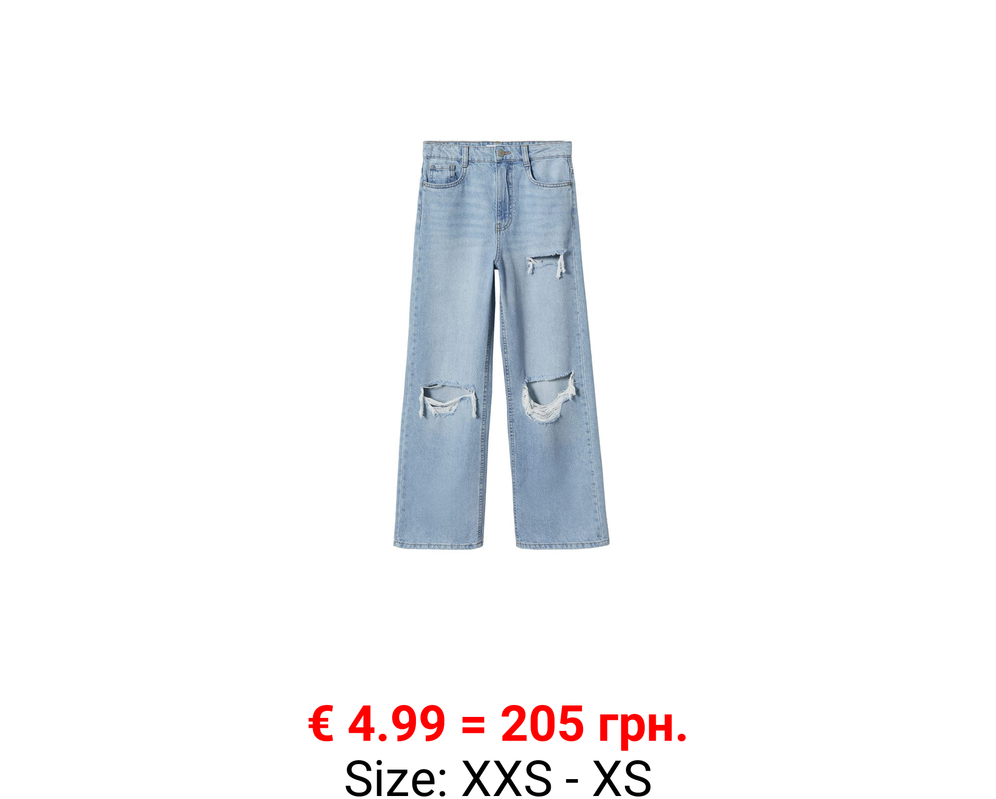 Jeans wideleg rotos decorativos