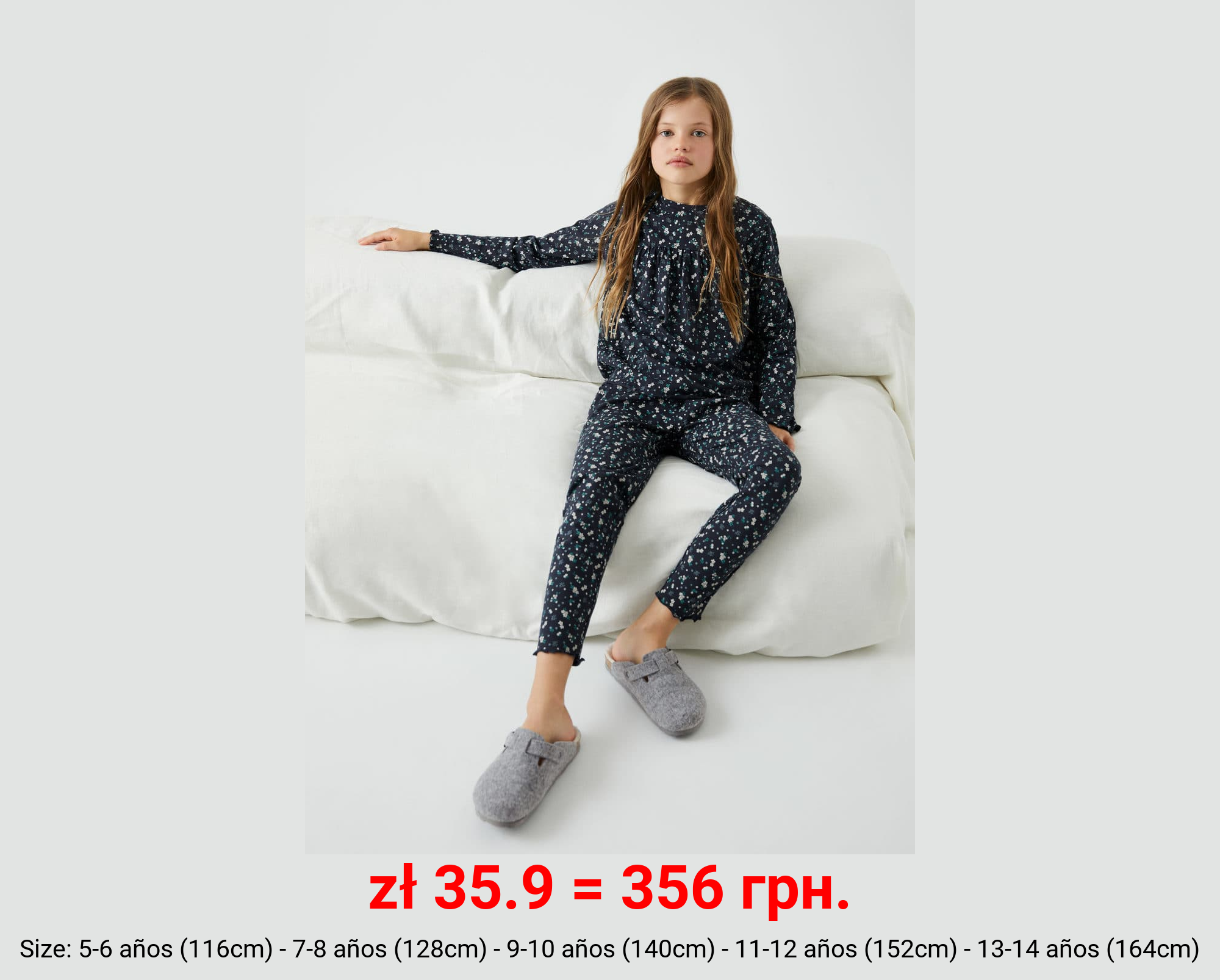 Pijama flores algodón