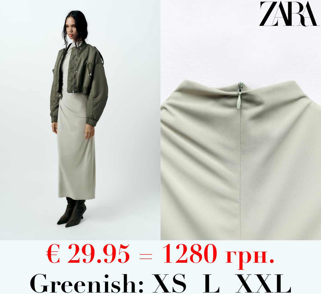 SLEEVELESS DRAPED MIDI DRESS