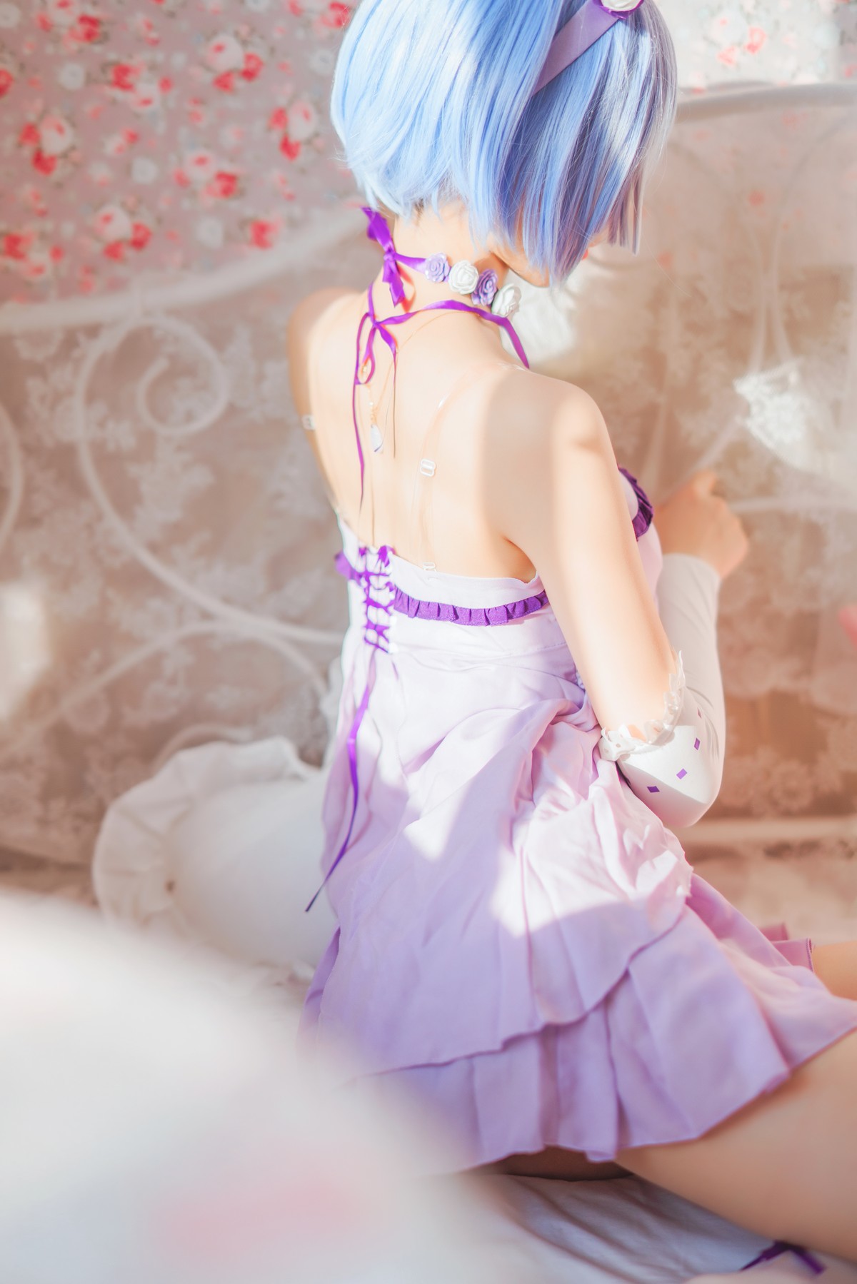 Cosplay 桜桃喵 蕾姆睡裙 23