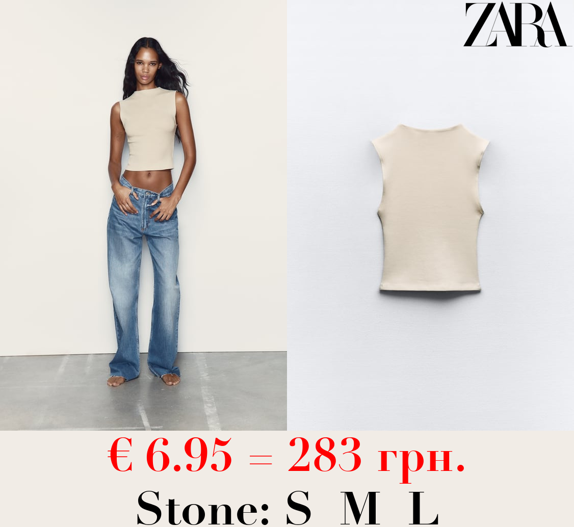 MOCK NECK SLEEVELESS TOP