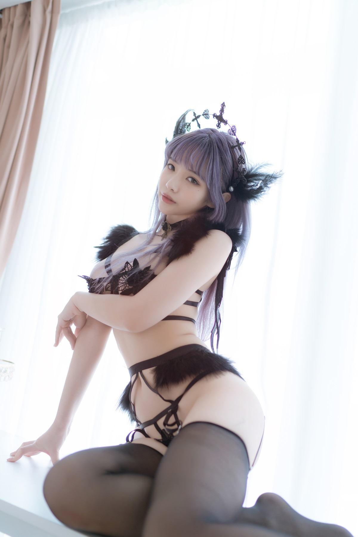 Cosplay 雯妹不讲道理 黑色天使 22