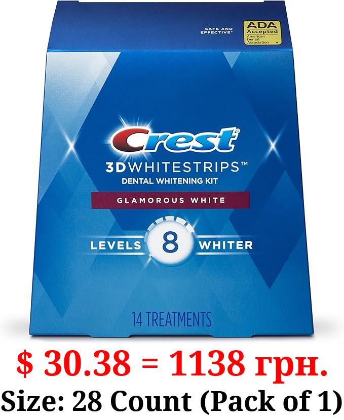 Crest 3D Whitestrips, Glamorous White, Teeth Whitening Strip Kit, 28 Strips (14 Count Pack)