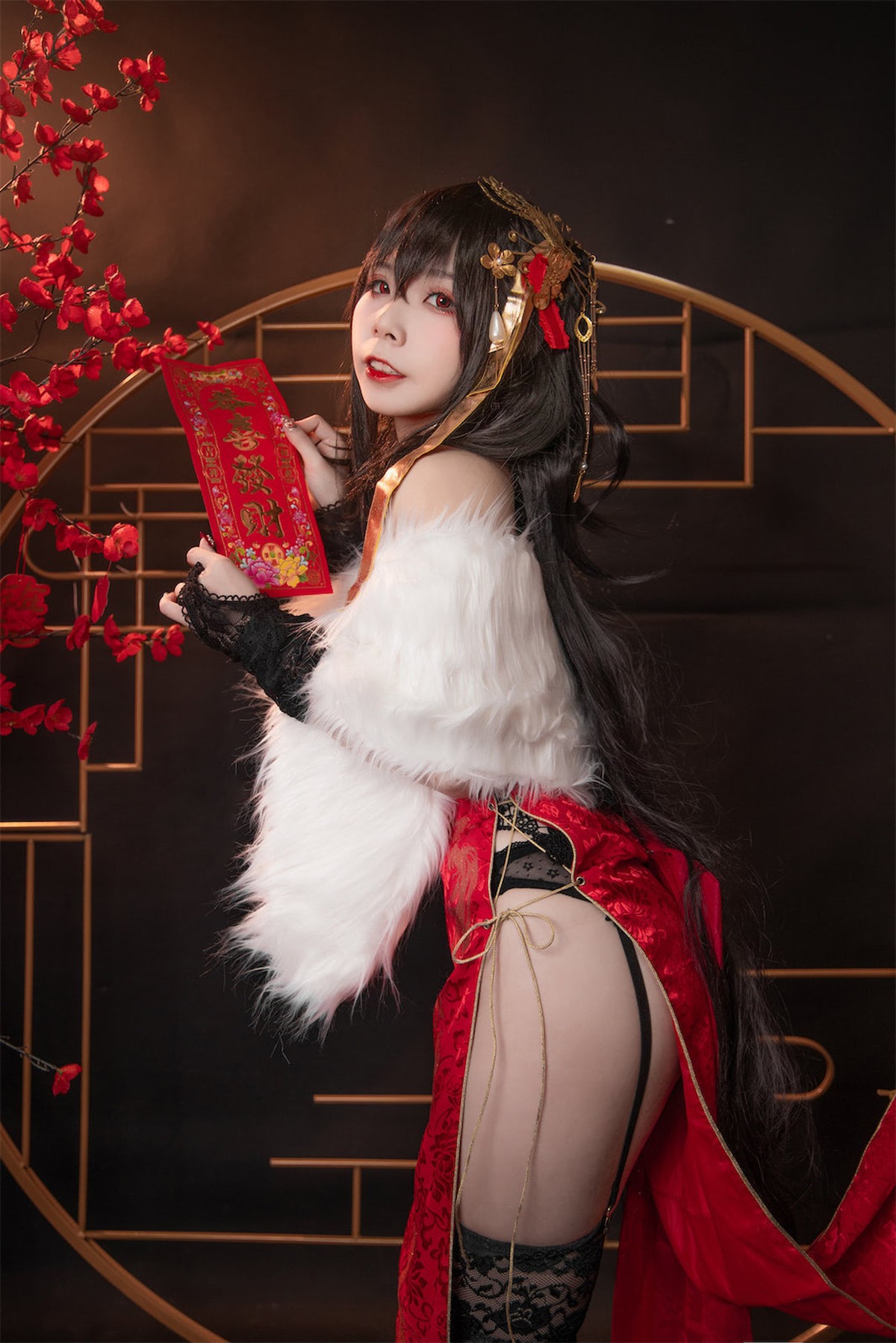 Cosplay 自闭颜球球 无颜小天使wy 碧蓝航线 大凤红旗袍 15