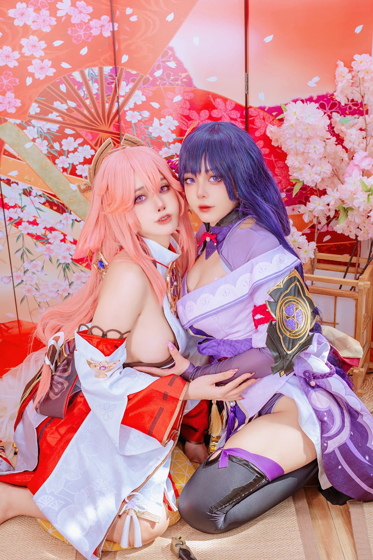 Cosplay 日本性感萝莉Byoru 八重神子 雷電将軍 Set.01 11