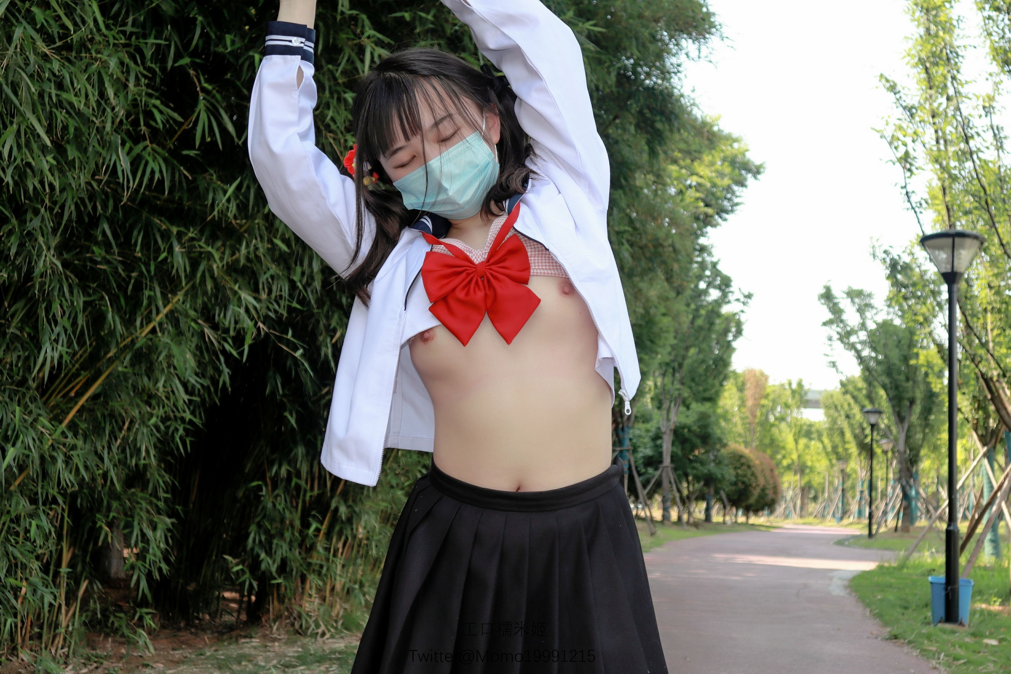清纯可爱萝莉嫩妹【工口糯米姬】剧情私拍~痴女公园露出超市被色魔跟踪厕所内强行啪啪内射 42