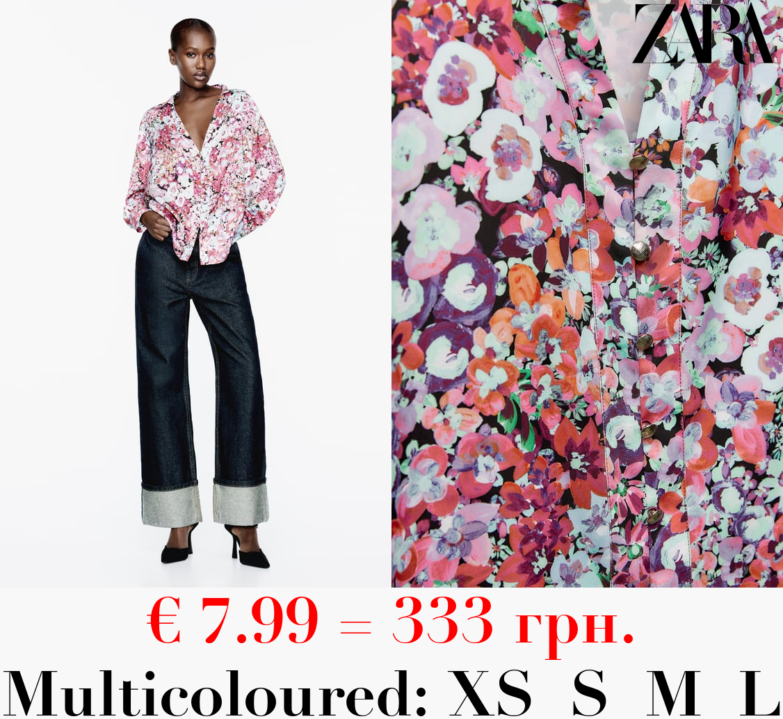 SATIN FLORAL PRINT SHIRT