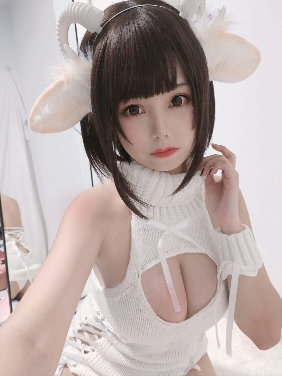 蜜汁猫裘-白丝毛衣[40P3V] 25