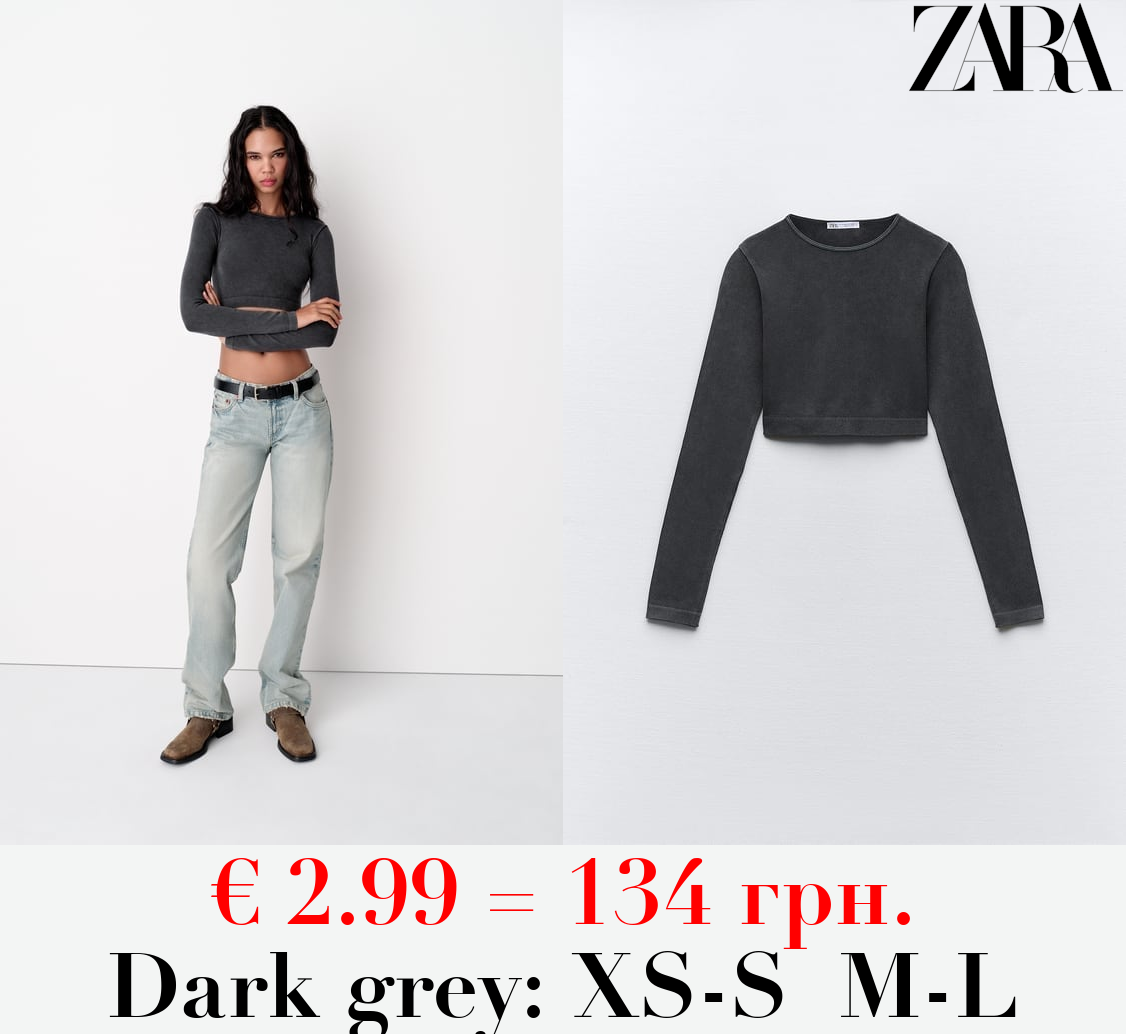 SEAMLESS RIBBED FADED CROP TOP