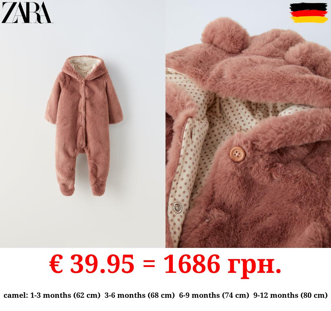 FAUX FUR ONE-PIECE SUIT