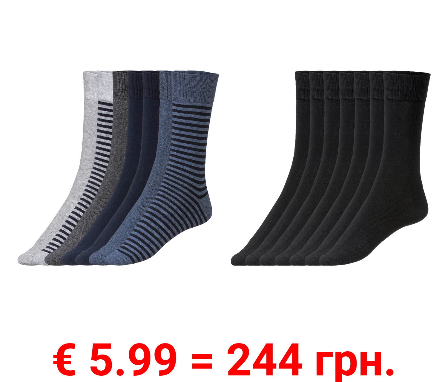 LIVERGY® Herren Socken, 7 Paar, hoher Baumwollanteil