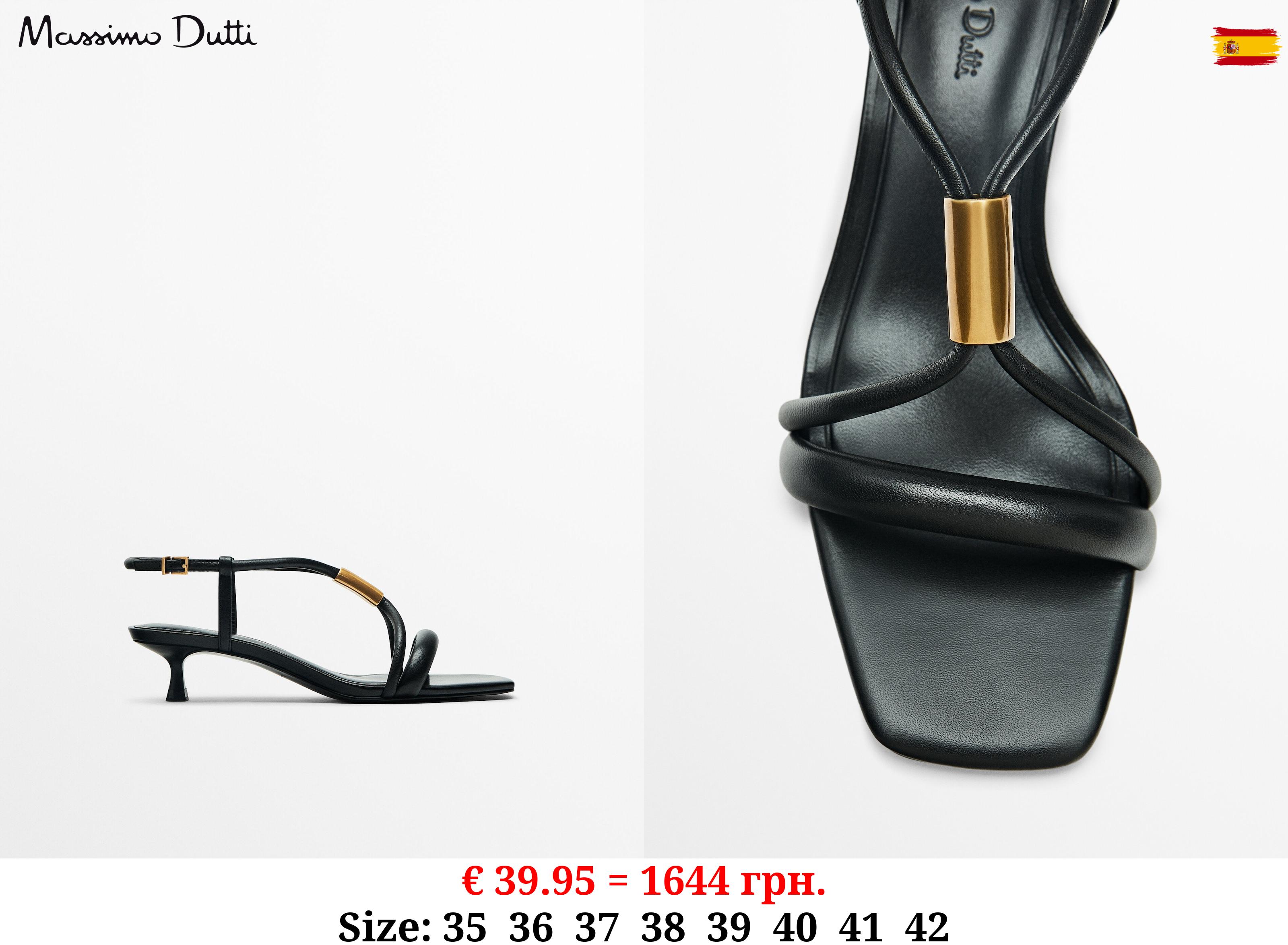 High-heel sandals with metal piece BLACK