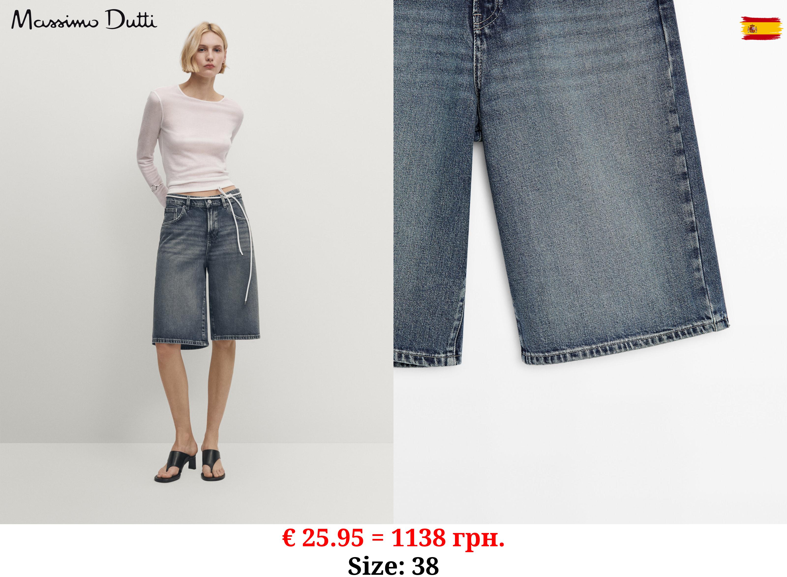 Mid-wash denim Bermuda shorts MEDIUM BLUE