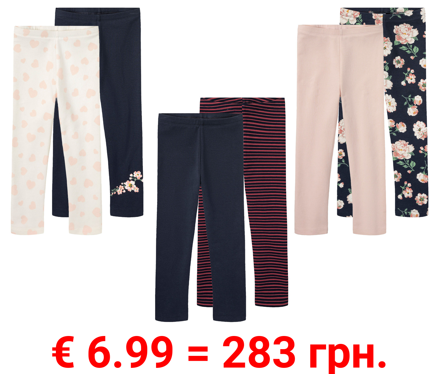 lupilu® Kinder Thermoleggings, 2 Stück, mit hohem Baumwollanteil