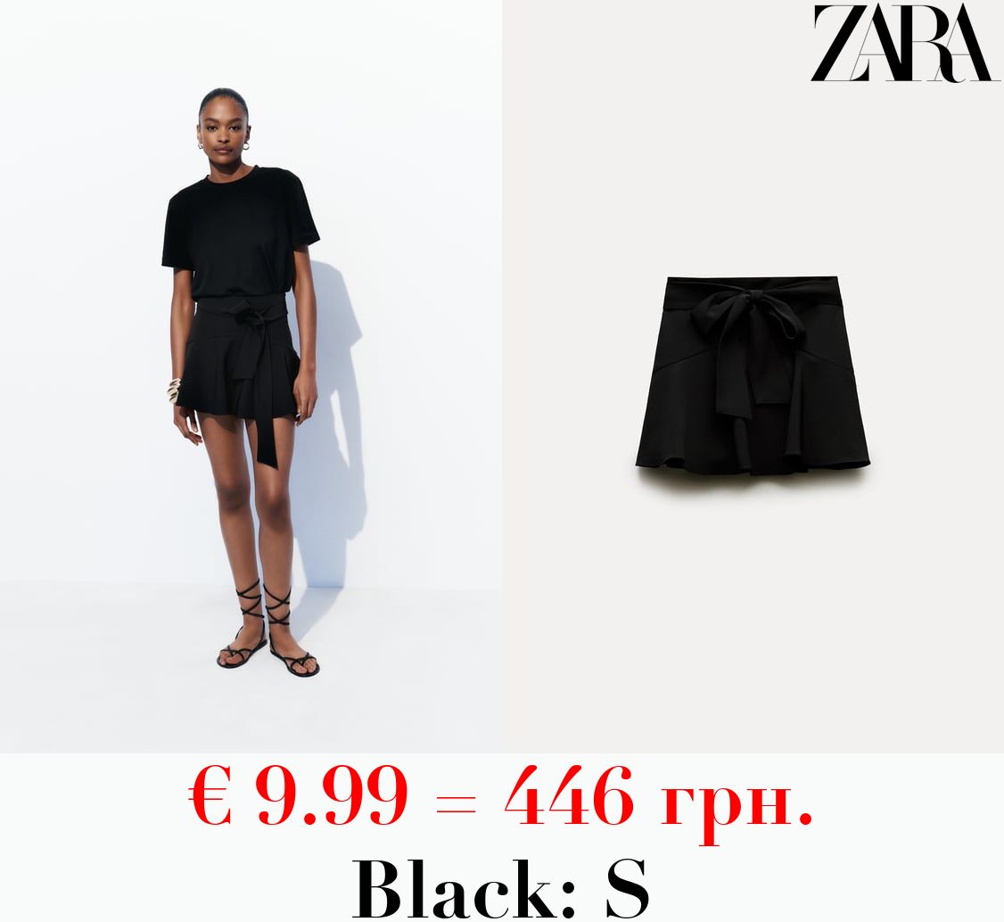 SKORT WITH TIED BELT