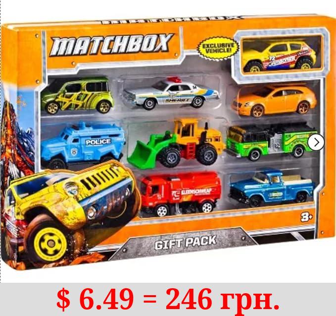 Matchbox Cars, 9-Pack Die-Cast 1:64 Scale Toy Cars, Construction or Garbage Trucks, Rescue Vehicles or Planes (Styles May Vary)
