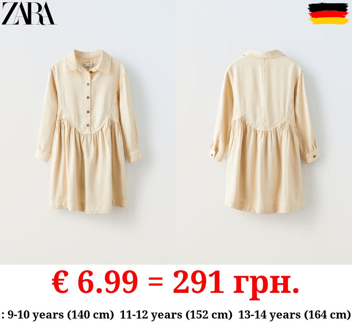 SHIRT DRESS WITH GATHERING