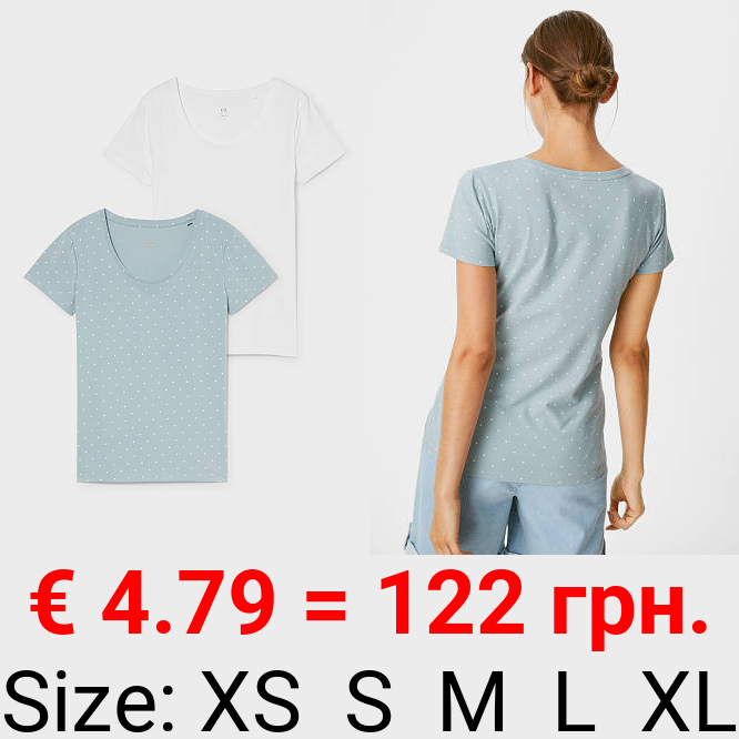 Multipack 2er - Basic-T-Shirt - Bio-Baumwolle