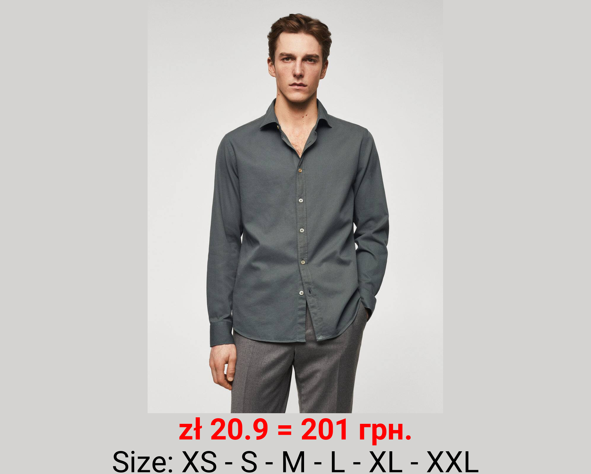 Camisa slim fit algodón estructura