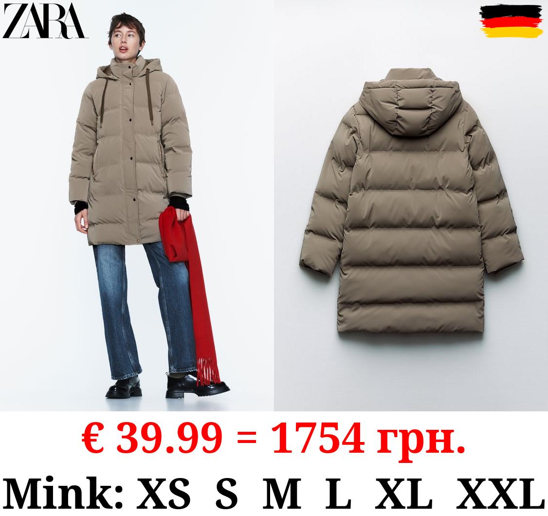 HOODED PUFFER ANORAK WITH WIND PROTECTION