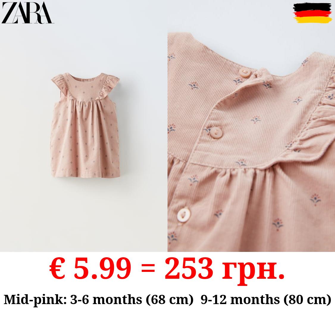 FINE CORDUROY FLORAL DRESS