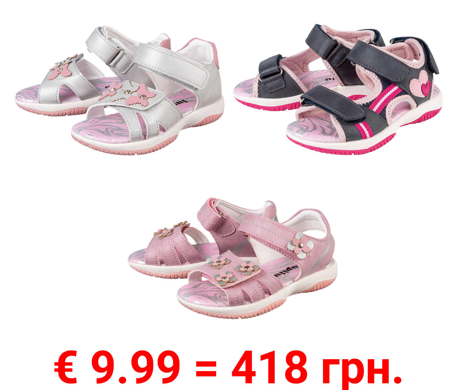 lupilu® Kleinkinder Mädchen Sandalen mit Klettverschluss