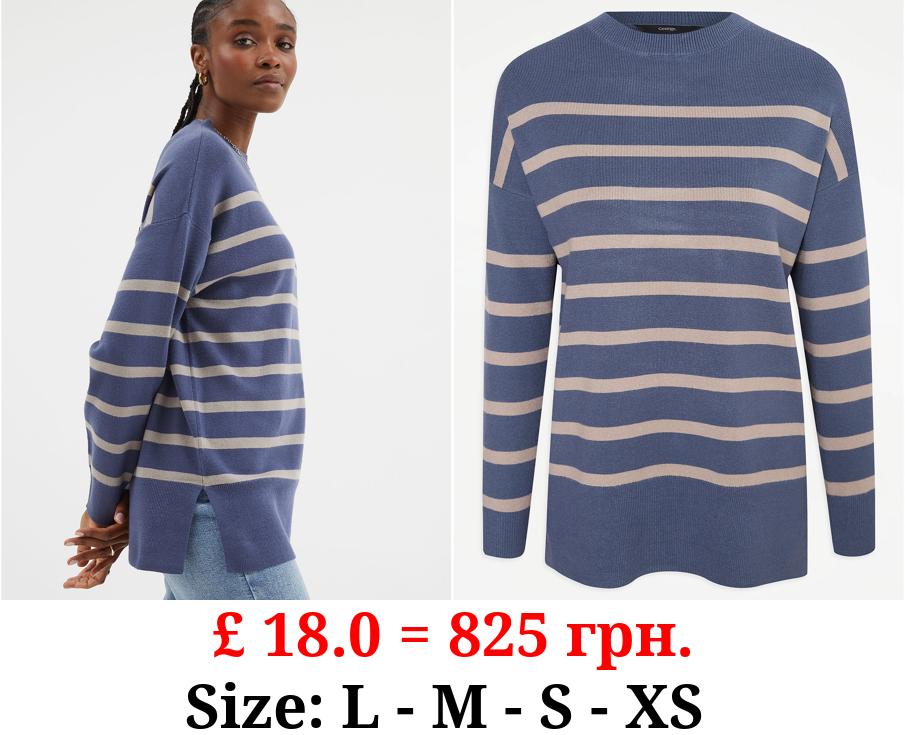 Blue Striped Knitted Tunic