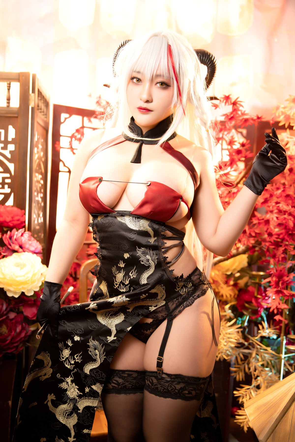 Cosplay 洛璃LoLiSAMA 埃吉尔旗袍 金龙腾祥云 Set.01 28