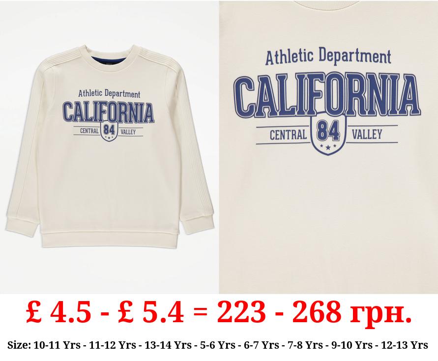 Cream California Athletic Collegiate Sweatshirt