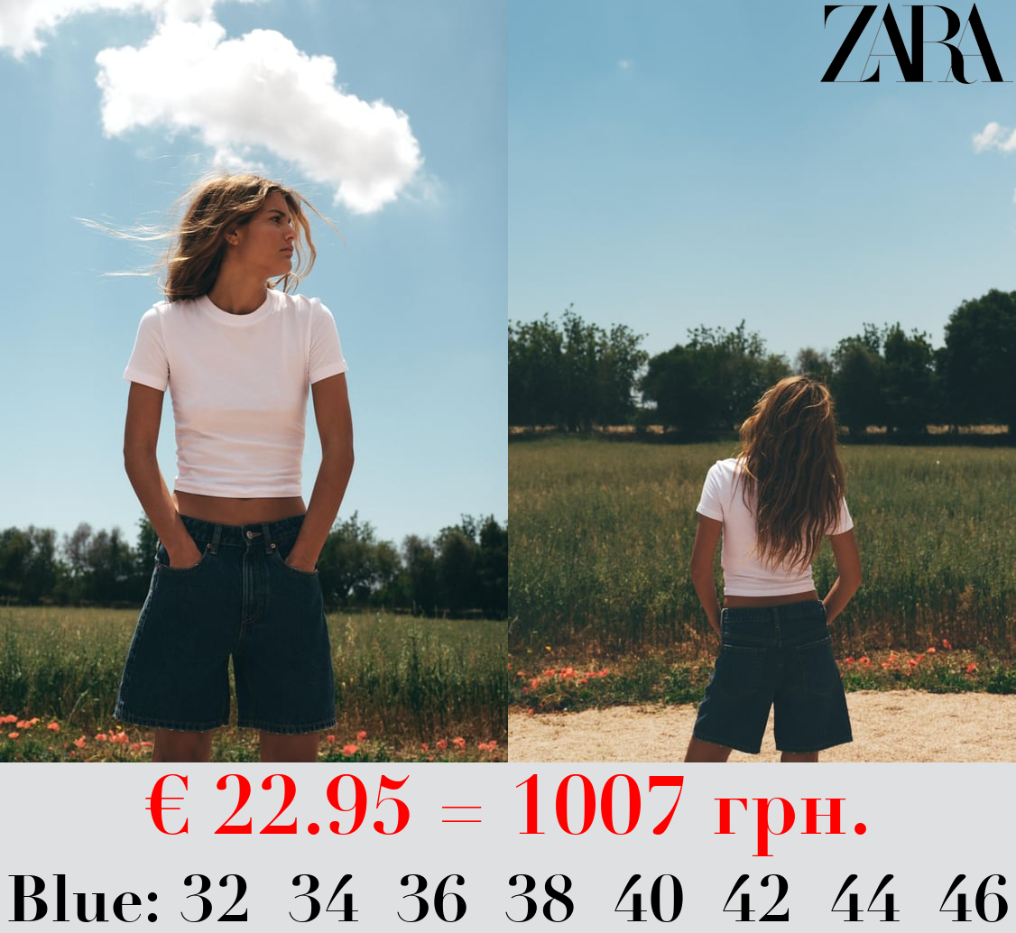 TRF MID-RISE DENIM BERMUDA SHORTS