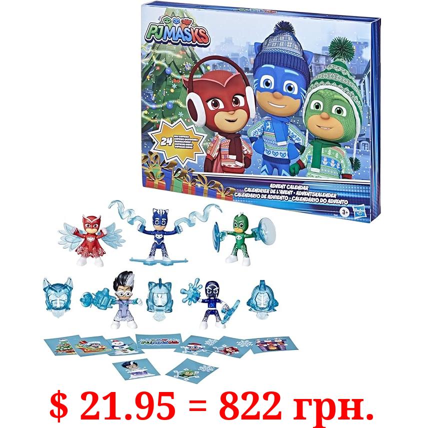 PJ Masks Kids Advent Calendar, 24 Daily Surprise Toys Including PJ Masks Action Figures, Accessories, and Stickers, Countdown Calendar, Ages 3 and Up